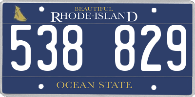 RI license plate 538829