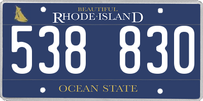RI license plate 538830