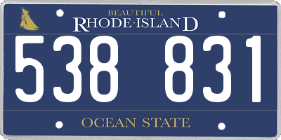 RI license plate 538831