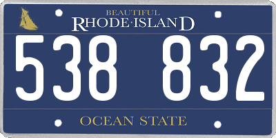 RI license plate 538832