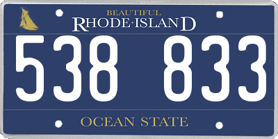 RI license plate 538833