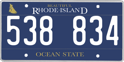 RI license plate 538834