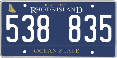 RI license plate 538835