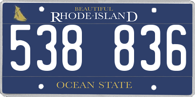 RI license plate 538836