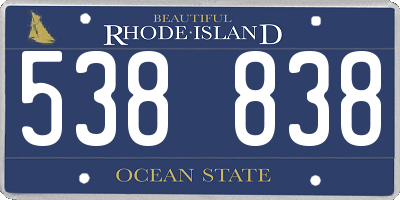 RI license plate 538838