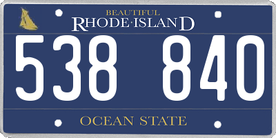 RI license plate 538840