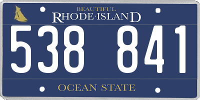 RI license plate 538841