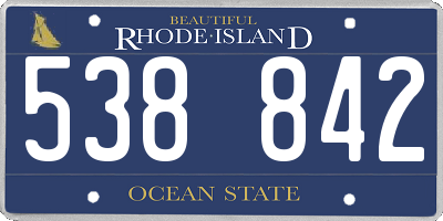 RI license plate 538842