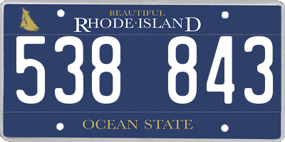 RI license plate 538843