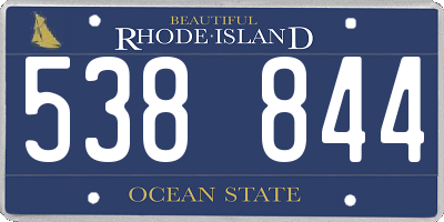 RI license plate 538844