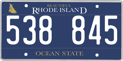 RI license plate 538845