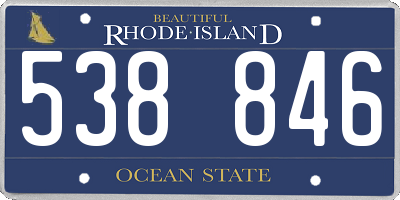 RI license plate 538846