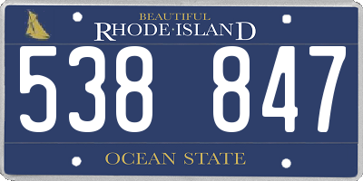 RI license plate 538847