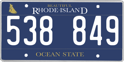 RI license plate 538849