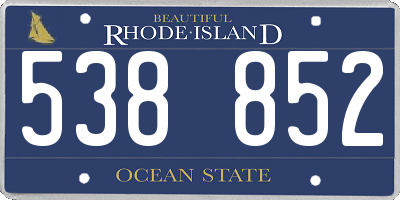 RI license plate 538852