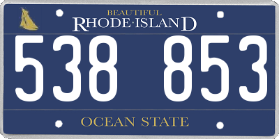 RI license plate 538853