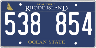 RI license plate 538854