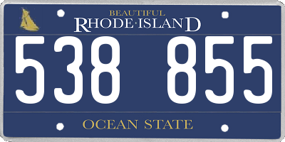 RI license plate 538855