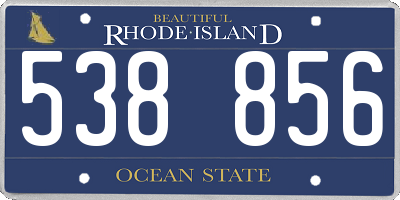 RI license plate 538856