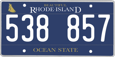 RI license plate 538857