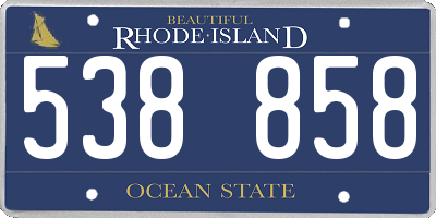 RI license plate 538858