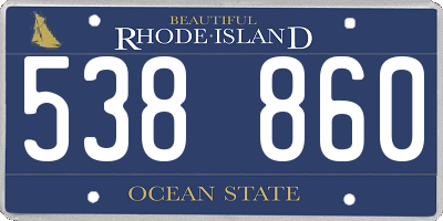RI license plate 538860