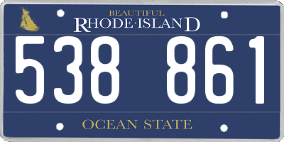 RI license plate 538861