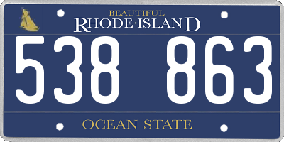 RI license plate 538863