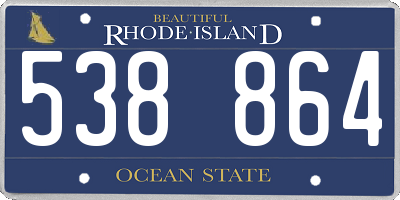 RI license plate 538864