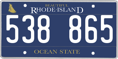 RI license plate 538865