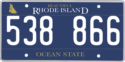 RI license plate 538866