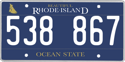 RI license plate 538867
