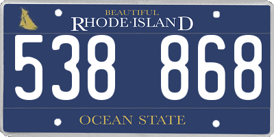 RI license plate 538868