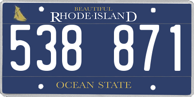 RI license plate 538871