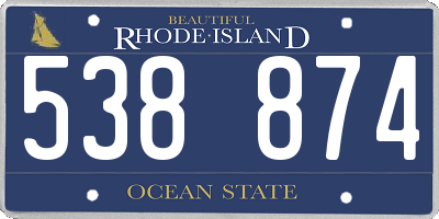 RI license plate 538874