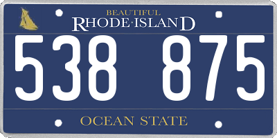 RI license plate 538875
