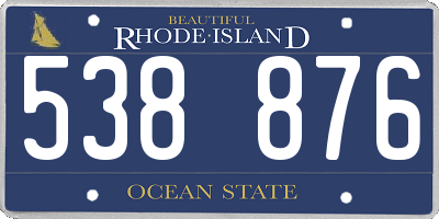 RI license plate 538876
