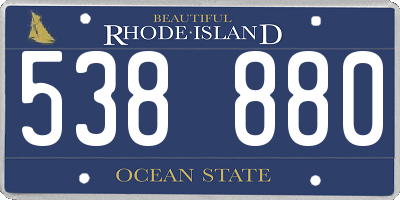 RI license plate 538880