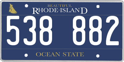 RI license plate 538882