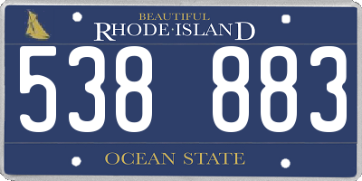 RI license plate 538883