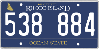 RI license plate 538884
