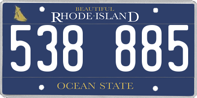 RI license plate 538885