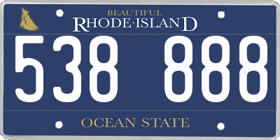 RI license plate 538888