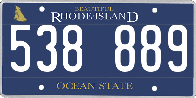 RI license plate 538889