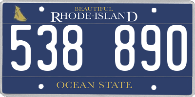 RI license plate 538890