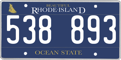 RI license plate 538893