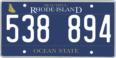 RI license plate 538894
