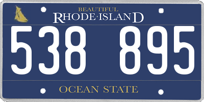 RI license plate 538895