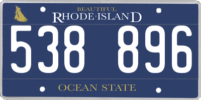 RI license plate 538896