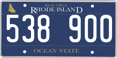 RI license plate 538900